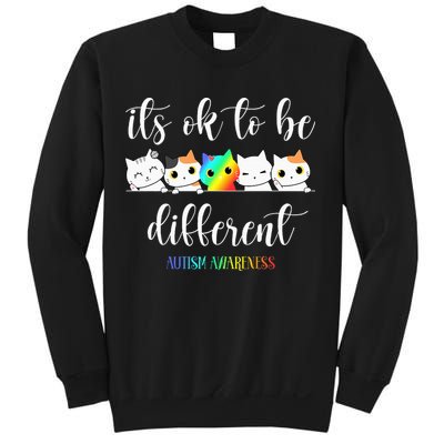 Autism Awareness Cat Its Ok To Be Different Autistic Sweatshirt