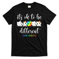 Autism Awareness Cat Its Ok To Be Different Autistic T-Shirt