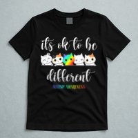 Autism Awareness Cat Its Ok To Be Different Autistic T-Shirt