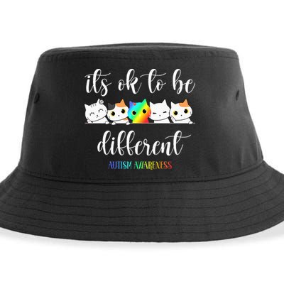 Autism Awareness Cat Its Ok To Be Different Autistic Sustainable Bucket Hat