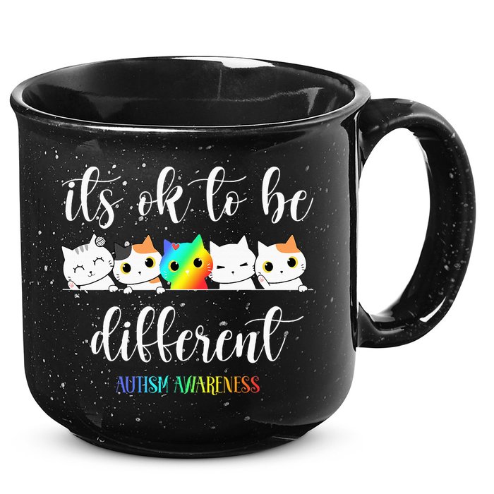 Autism Awareness Cat Its Ok To Be Different Autistic 15oz Campfire Ceramic Mug