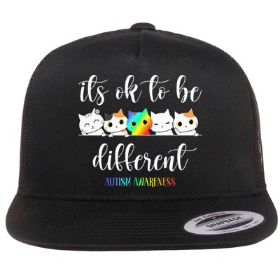 Autism Awareness Cat Its Ok To Be Different Autistic Flatbill Hat