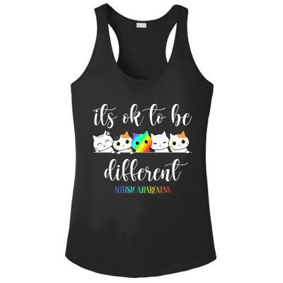 Autism Awareness Cat Its Ok To Be Different Autistic Ladies PosiCharge Competitor Racerback Tank