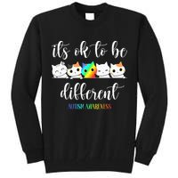 Autism Awareness Cat Its Ok To Be Different Autistic Tall Sweatshirt