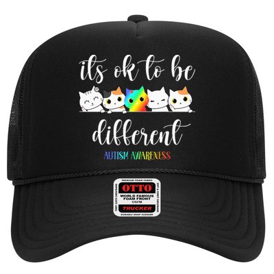Autism Awareness Cat Its Ok To Be Different Autistic Trucker Hat