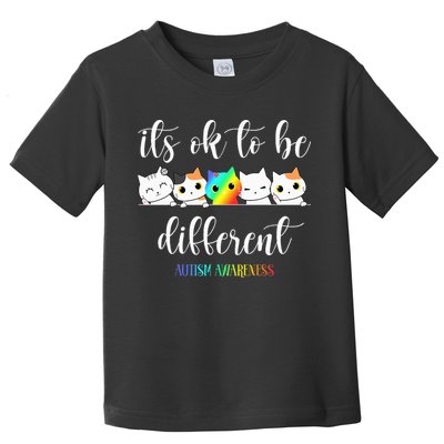 Autism Awareness Cat Its Ok To Be Different Autistic Toddler T-Shirt