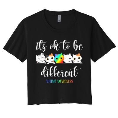 Autism Awareness Cat Its Ok To Be Different Autistic Crop Top