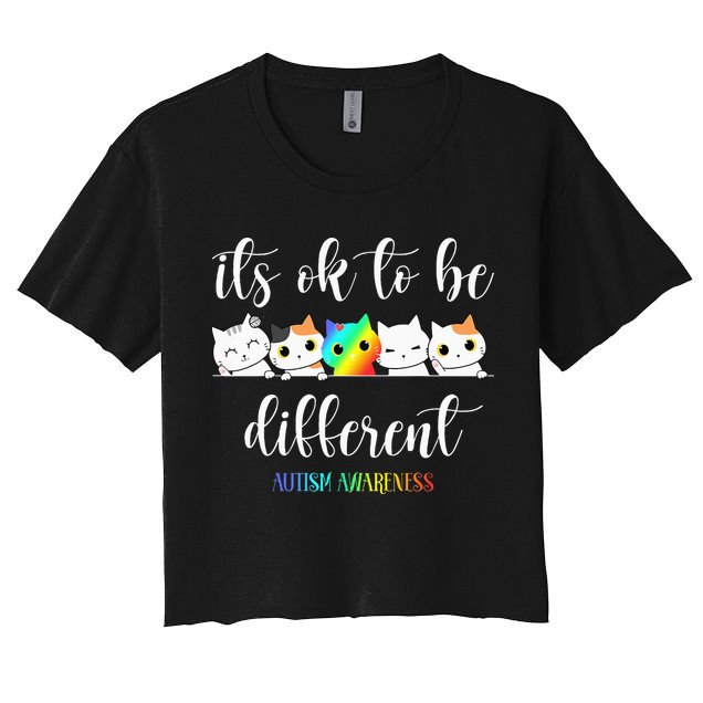 Autism Awareness Cat Its Ok To Be Different Autistic Crop Top