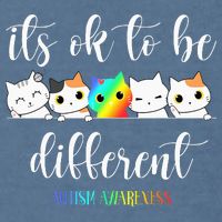 Autism Awareness Cat Its Ok To Be Different Autistic Garment-Dyed Sweatshirt