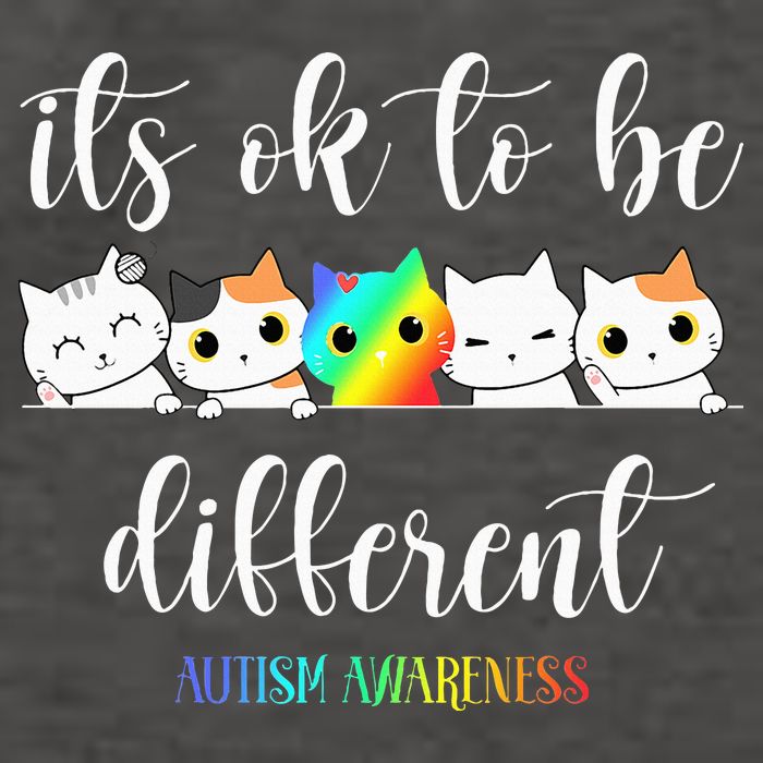 Autism Awareness Cat Its Ok To Be Different Autistic Vector Backpack