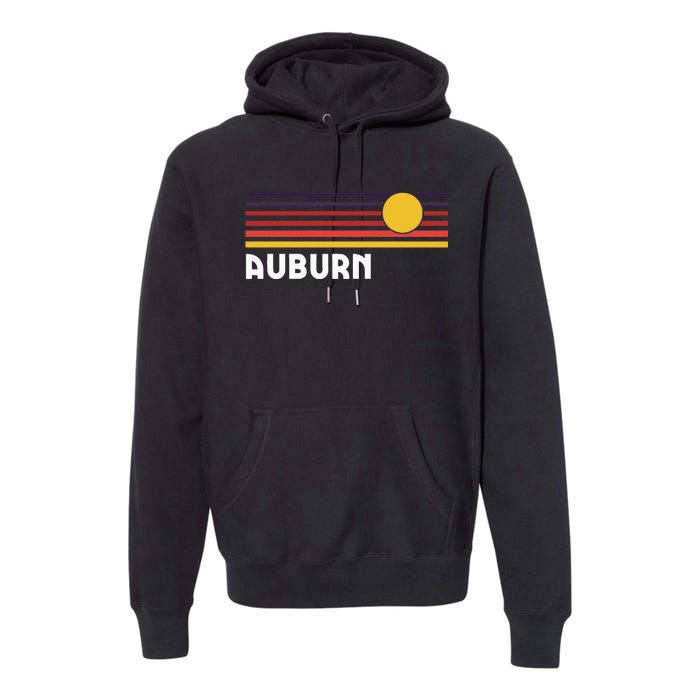 Auburn Alabama Classic Retro Vintage Style Sunset City Premium Hoodie