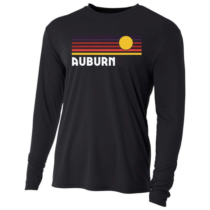 Auburn Alabama Classic Retro Vintage Style Sunset City Cooling Performance Long Sleeve Crew