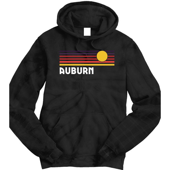 Auburn Alabama Classic Retro Vintage Style Sunset City Tie Dye Hoodie