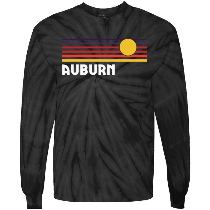 Auburn Alabama Classic Retro Vintage Style Sunset City Tie-Dye Long Sleeve Shirt