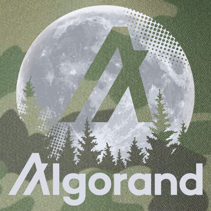 Algorand ALGO Coin Cryptocurrency Wilderness Full Moon Legacy Tie Dye Trucker Hat