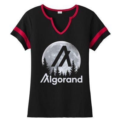 Algorand ALGO Coin Cryptocurrency Wilderness Full Moon Ladies Halftime Notch Neck Tee