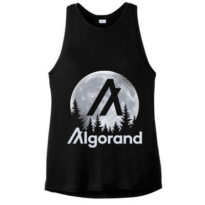 Algorand ALGO Coin Cryptocurrency Wilderness Full Moon Ladies PosiCharge Tri-Blend Wicking Tank
