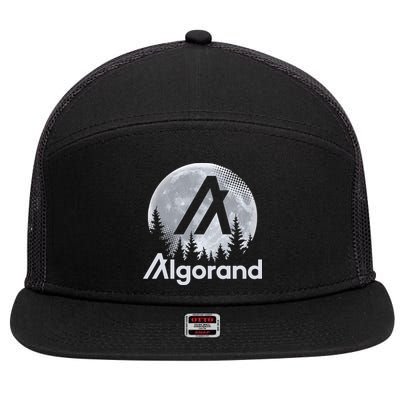 Algorand ALGO Coin Cryptocurrency Wilderness Full Moon 7 Panel Mesh Trucker Snapback Hat