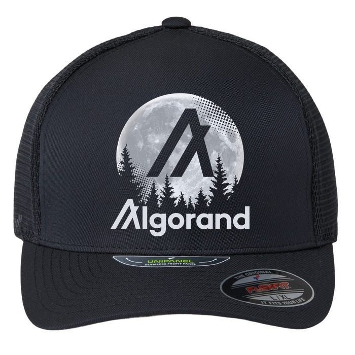 Algorand ALGO Coin Cryptocurrency Wilderness Full Moon Flexfit Unipanel Trucker Cap