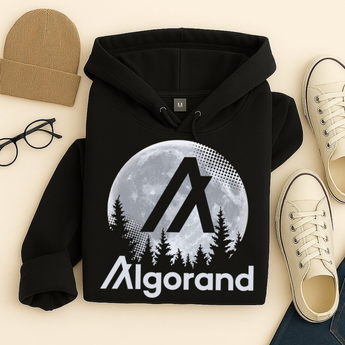 Algorand ALGO Coin Cryptocurrency Wilderness Full Moon Hoodie