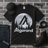 Algorand ALGO Coin Cryptocurrency Wilderness Full Moon Tall T-Shirt