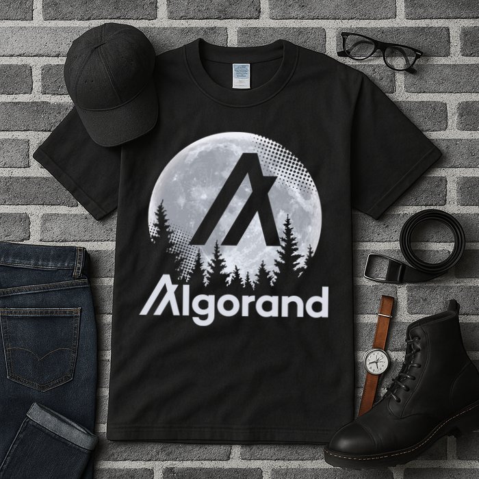 Algorand ALGO Coin Cryptocurrency Wilderness Full Moon Tall T-Shirt