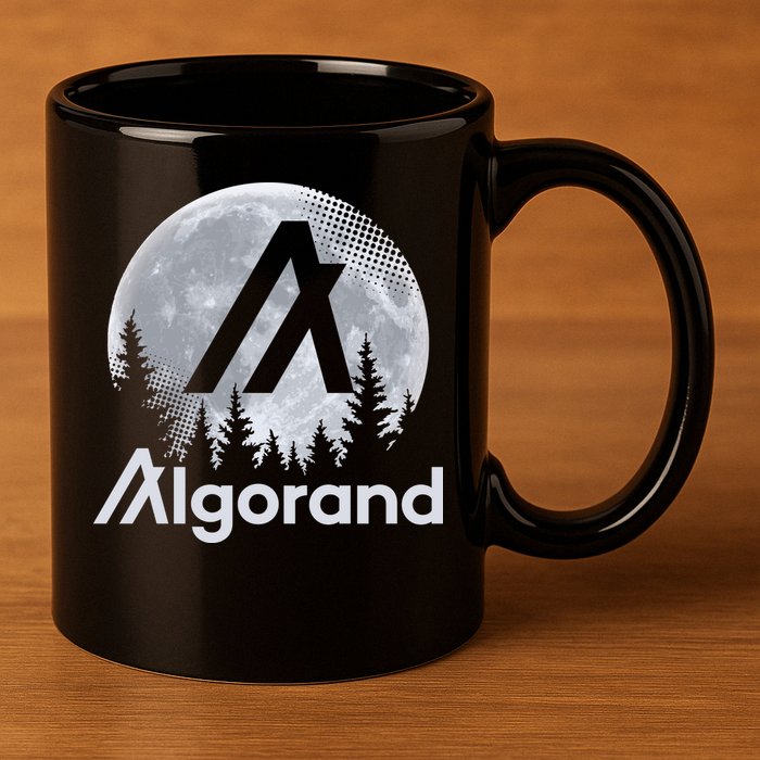Algorand ALGO Coin Cryptocurrency Wilderness Full Moon 11oz C Handle Ceramic Mug