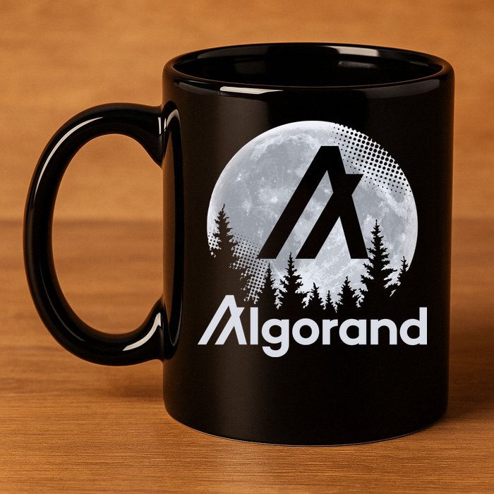Algorand ALGO Coin Cryptocurrency Wilderness Full Moon 11oz C Handle Ceramic Mug