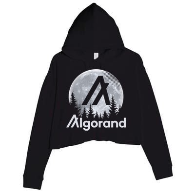 Algorand ALGO Coin Cryptocurrency Wilderness Full Moon Crop Fleece Hoodie