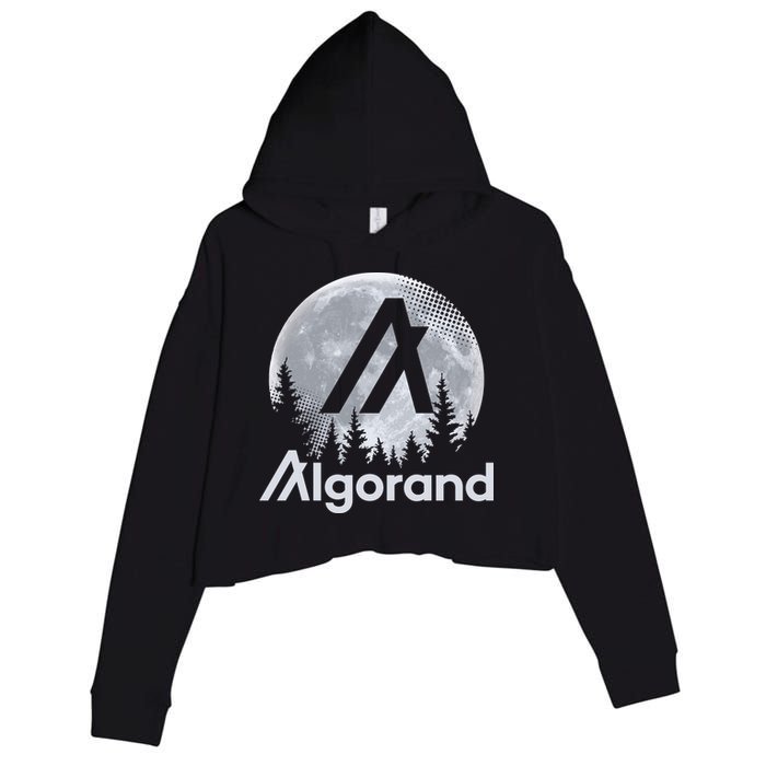 Algorand ALGO Coin Cryptocurrency Wilderness Full Moon Crop Fleece Hoodie
