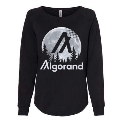 Algorand ALGO Coin Cryptocurrency Wilderness Full Moon Womens California Wash Sweatshirt