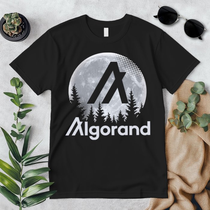 Algorand ALGO Coin Cryptocurrency Wilderness Full Moon Premium T-Shirt