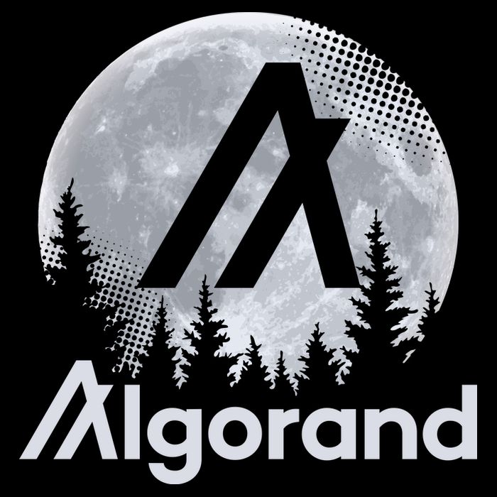 Algorand ALGO Coin Cryptocurrency Wilderness Full Moon Premium T-Shirt