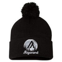 Algorand ALGO Coin Cryptocurrency Wilderness Full Moon Pom Pom 12in Knit Beanie