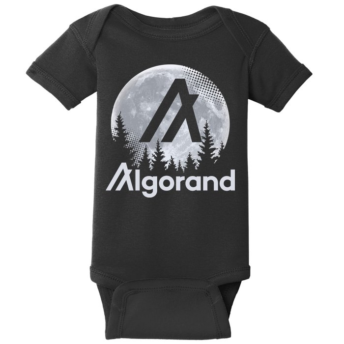 Algorand ALGO Coin Cryptocurrency Wilderness Full Moon Baby Bodysuit