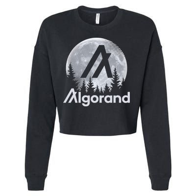 Algorand ALGO Coin Cryptocurrency Wilderness Full Moon Cropped Pullover Crew