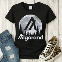 Algorand ALGO Coin Cryptocurrency Wilderness Full Moon Womens T-Shirt