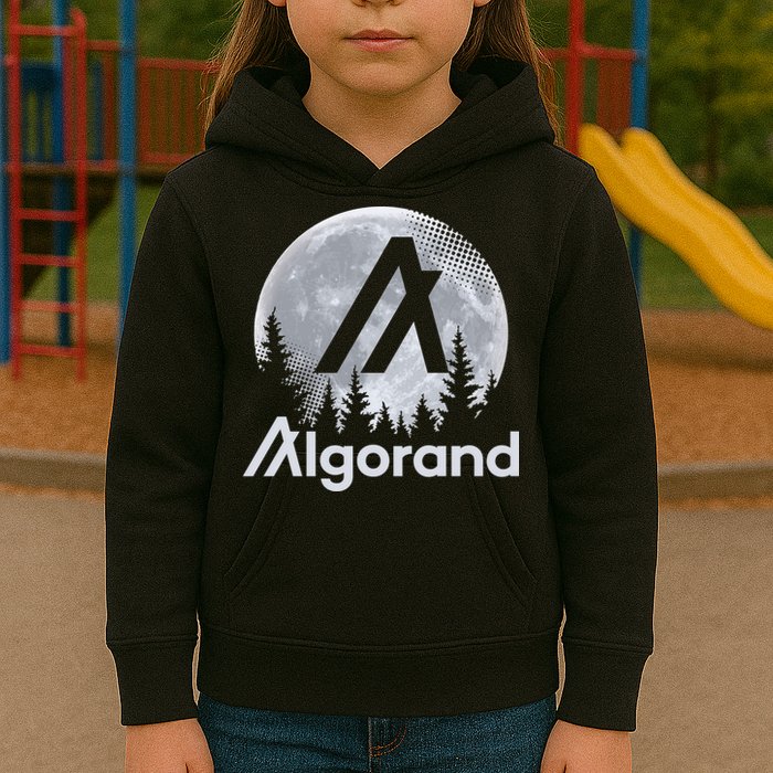 Algorand ALGO Coin Cryptocurrency Wilderness Full Moon Kids Hoodie