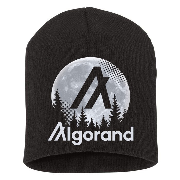 Algorand ALGO Coin Cryptocurrency Wilderness Full Moon Short Acrylic Beanie