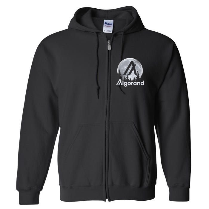 Algorand ALGO Coin Cryptocurrency Wilderness Full Moon Full Zip Hoodie