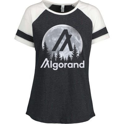 Algorand ALGO Coin Cryptocurrency Wilderness Full Moon Enza Ladies Jersey Colorblock Tee