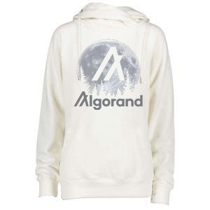 Algorand ALGO Coin Cryptocurrency Wilderness Full Moon Womens Funnel Neck Pullover Hood