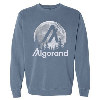 Algorand ALGO Coin Cryptocurrency Wilderness Full Moon Garment-Dyed Sweatshirt