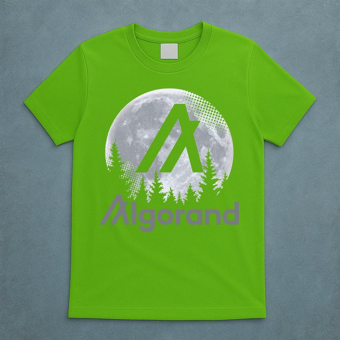 Algorand ALGO Coin Cryptocurrency Wilderness Full Moon T-Shirt