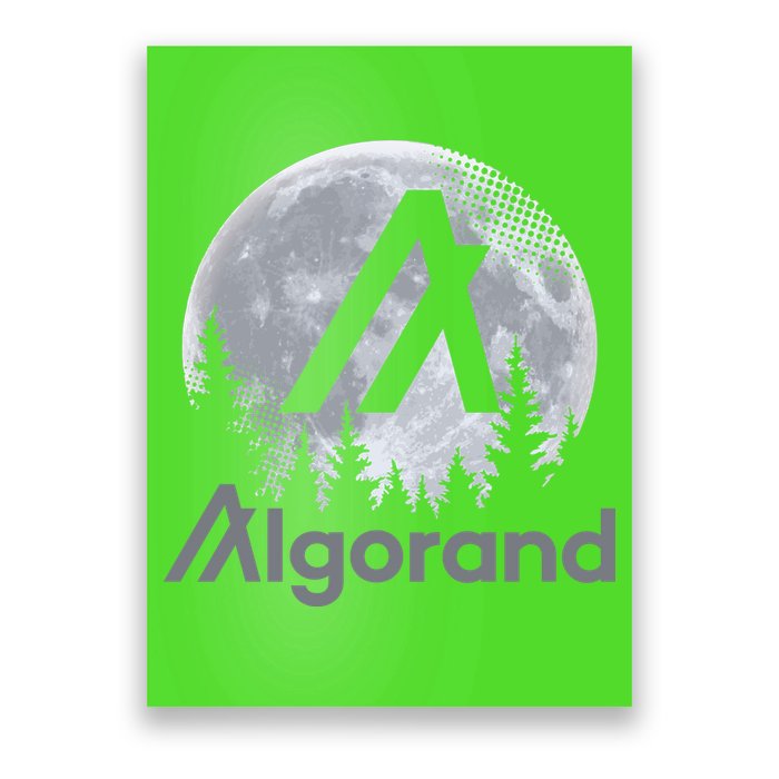 Algorand ALGO Coin Cryptocurrency Wilderness Full Moon Poster
