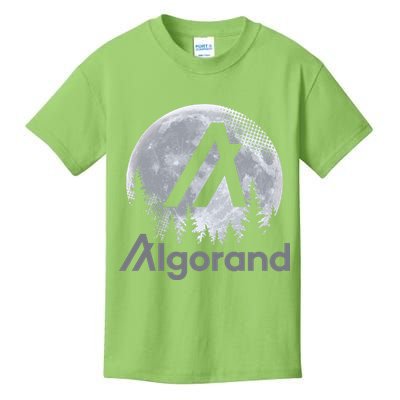 Algorand ALGO Coin Cryptocurrency Wilderness Full Moon Kids T-Shirt