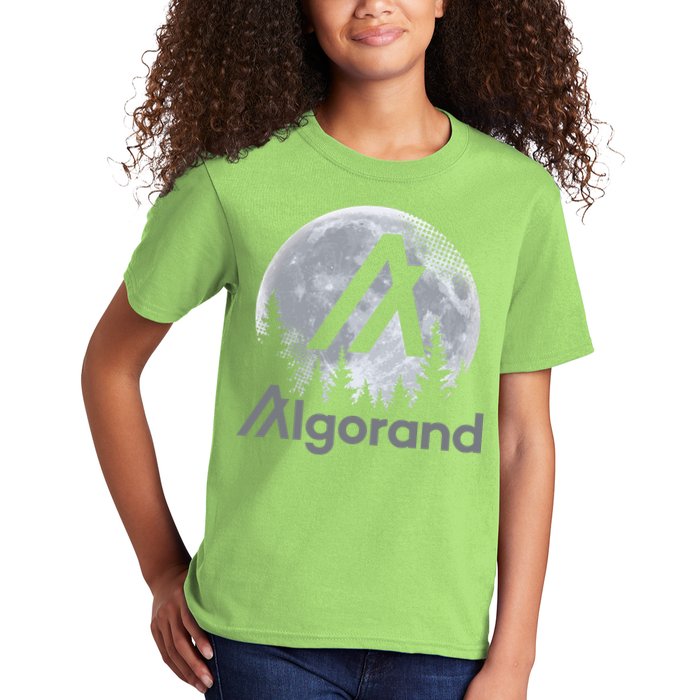 Algorand ALGO Coin Cryptocurrency Wilderness Full Moon Kids T-Shirt