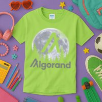 Algorand ALGO Coin Cryptocurrency Wilderness Full Moon Kids T-Shirt