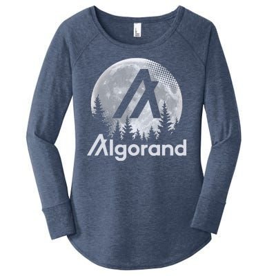 Algorand ALGO Coin Cryptocurrency Wilderness Full Moon Women's Perfect Tri Tunic Long Sleeve Shirt