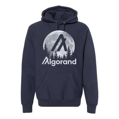 Algorand ALGO Coin Cryptocurrency Wilderness Full Moon Premium Hoodie